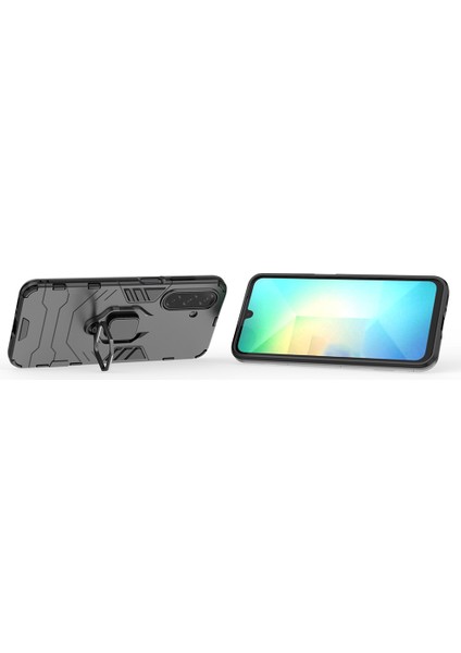 Samsung Galaxy A26 5g Kılıf Pc+Tpu Halkalı Koruyucu Telefon Kılıfı Kickstand-Siyah (Yurt Dışından) fiyatları