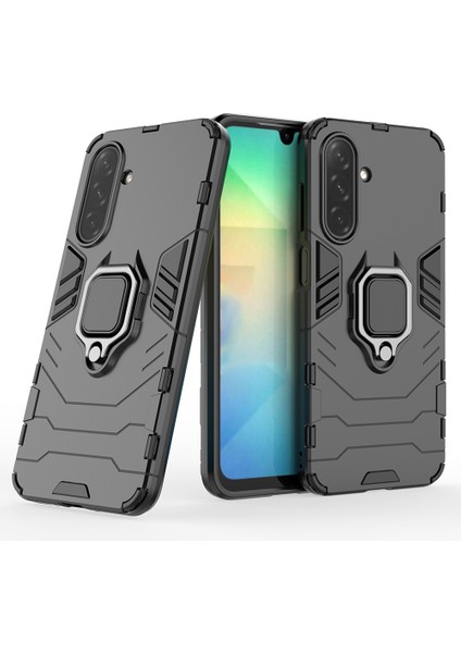 Samsung Galaxy A26 5g Kılıf Pc+Tpu Halkalı Koruyucu Telefon Kılıfı Kickstand-Siyah (Yurt Dışından) fırsatları