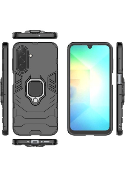 Samsung Galaxy A26 5g Kılıf Pc+Tpu Halkalı Koruyucu Telefon Kılıfı Kickstand-Siyah (Yurt Dışından) indirimleri