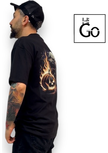 Motor Baskılı Oversize T-Shirt