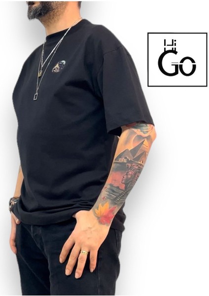 Motor Baskılı Oversize T-Shirt
