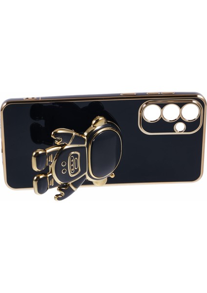 Samsung Galaxy S25 Kılıf Galvanik Yumuşak Tpu Telefon Kapağı Astronot Gizli Kickstand-Siyah (Yurt Dışından) fırsatları