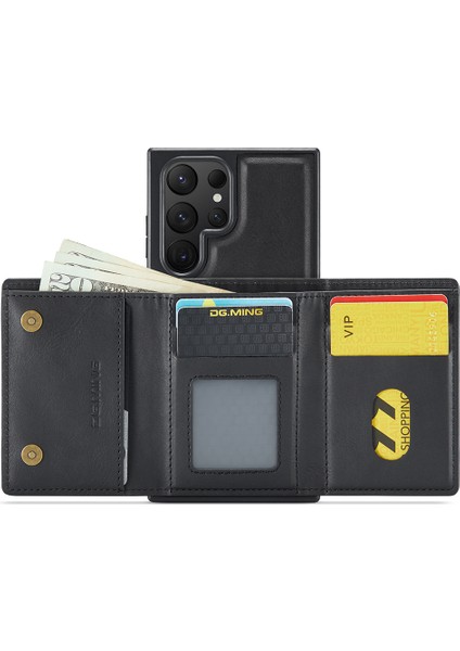 M6 Serisi Samsung Galaxy S24 Ultra Kılıf Manyetik Cüzdan Pu+Pc+Tpu Telefon Kapağı-Siyah (Yurt Dışından) fiyatları