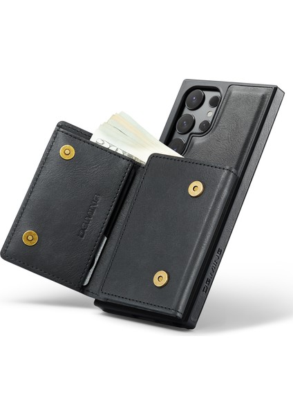 M6 Serisi Samsung Galaxy S24 Ultra Kılıf Manyetik Cüzdan Pu+Pc+Tpu Telefon Kapağı-Siyah (Yurt Dışından) modelleri