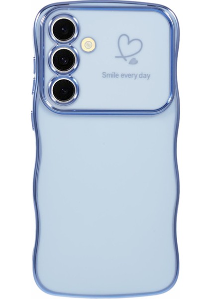 Samsung Galaxy S25 Kılıf Love Hearts Tpu Telefon Kapağı Kıvırcık Dalga Çerçeve Büyük Pencere-Mavi (Yurt Dışından)