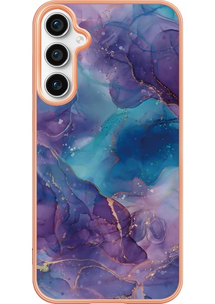 Samsung Galaxy S24 Fe Tpu Kılıf Mermer Desenli 2.0mm Galvanik Telefon Arka Kapak-Mor (Yurt Dışından) fiyatları