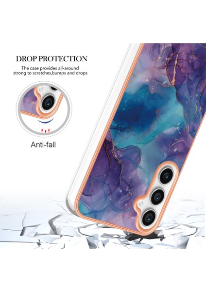 Samsung Galaxy S24 Fe Tpu Kılıf Mermer Desenli 2.0mm Galvanik Telefon Arka Kapak-Mor (Yurt Dışından) indirimleri