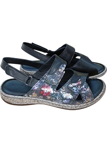 Castle Black 22383 Kadın Hakiki Deri Comfort Sandalet Siyah fiyatları