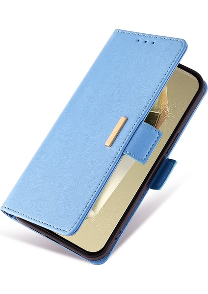 Samsung Galaxy S24 Ultra Deri Cüzdan Kılıf Rfıd Engelleme El Askılı Stand Kapağı-Mavi (Yurt Dışından) fırsatları