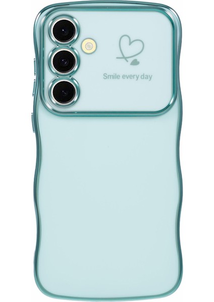 Samsung Galaxy S25+ Kılıf Love Hearts Tpu Telefon Kapağı Kıvırcık Dalga Çerçeve Büyük Pencere-Yeşil (Yurt Dışından)