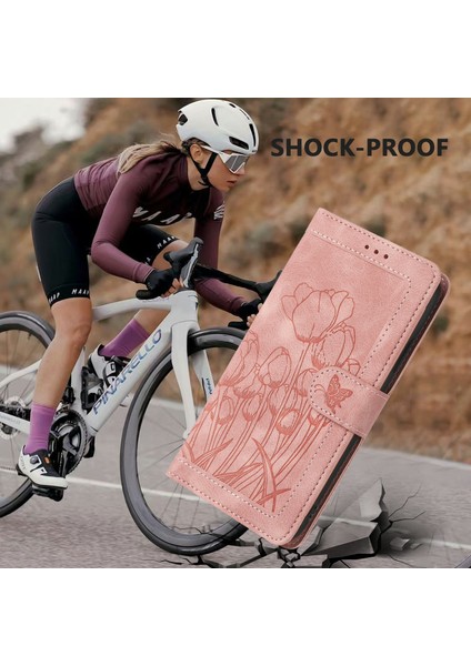 Samsung Galaxy S25 Ultra Kılıf Lale Deri 5 Kart Yuvalı Telefon Kılıfı Cüzdan-Pembe (Yurt Dışından) modelleri
