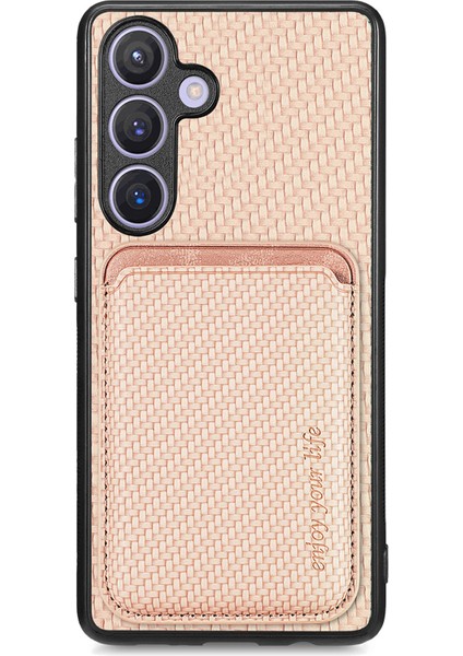 Samsung Galaxy S25+ Kılıf Manyetik Çıkarılabilir Kart Tutucu Telefon Arka Kapak-Haki (Yurt Dışından)