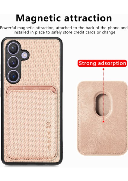 Samsung Galaxy S25+ Kılıf Manyetik Çıkarılabilir Kart Tutucu Telefon Arka Kapak-Haki (Yurt Dışından) fiyatları