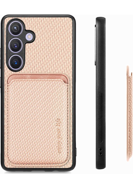 Samsung Galaxy S25+ Kılıf Manyetik Çıkarılabilir Kart Tutucu Telefon Arka Kapak-Haki (Yurt Dışından) modelleri