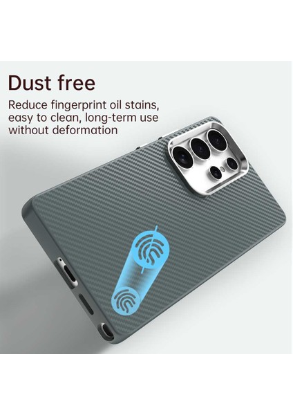 Samsung Galaxy S25 Ultra Kılıf Cep Telefonu Hibrit Arka Kapak Karbon Fiber Doku-Gri (Yurt Dışından)
