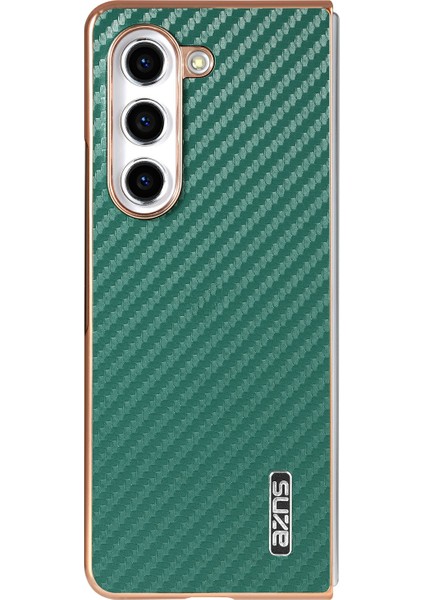 Samsung Galaxy Z Fold6 5g Kılıf Galvanik Karbon Fiber Doku Pu+Tpu Telefon Kapağı-Yeşil (Yurt Dışından) fiyatları
