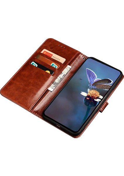 Ideweı Samsung Galaxy A16 4g/5g Standlı Kılıf Crazy Horse Dokulu Deri Telefon Kapağı-Sarı (Yurt Dışından) modelleri