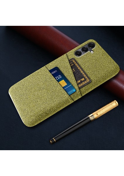 Samsung Galaxy A16 4g/5g Kılıf Bezi+Çift Kart Yuvalı Sert Pc Telefon Kapağı - Sarı (Yurt Dışından) indirimleri