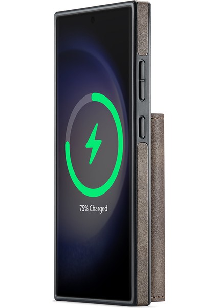 Magkıng K2 Serisi Samsung Galaxy S23 Ultra Kılıf Magsafe Pc+Tpu+Pu Telefon Kapağı-Kahve ile Uyumlu (Yurt Dışından)
