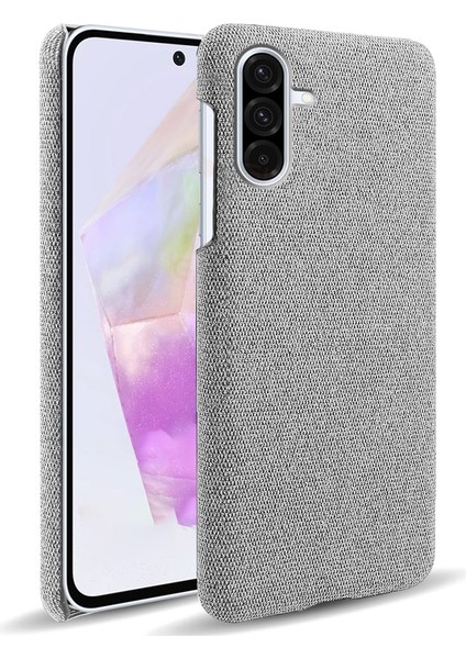 Samsung Galaxy A36 5g Telefon Kılıfı Kumaş Dokusu Çizilmez Koruyucu Pc Arka Kapak-Açık Gri (Yurt Dışından)