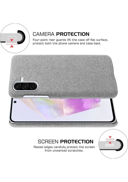 Samsung Galaxy A36 5g Telefon Kılıfı Kumaş Dokusu Çizilmez Koruyucu Pc Arka Kapak-Açık Gri (Yurt Dışından) modelleri