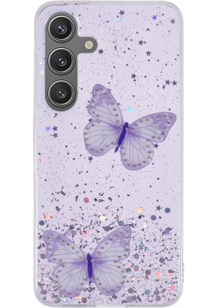 Samsung Galaxy S25+ Kılıf Epoksi Pvc Tpu Estetik Telefon Kapağı-Mor (Yurt Dışından)