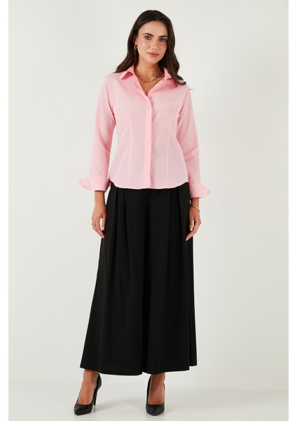 Pamuklu Slim Fit Klasik Yaka Gömlek Bayan Gömlek 6777423