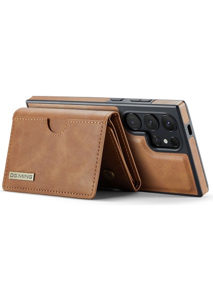 M6 Serisi Samsung Galaxy S24 Ultra Kılıf Manyetik Cüzdan Pu+Pc+Tpu Telefon Kapağı-Kahverengi (Yurt Dışından) fırsatları
