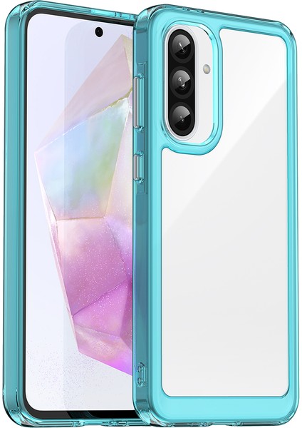 Samsung Galaxy A36 5g Kılıf Tpu+Akrilik Koruyucu Şeffaf Telefon Kapağı-Şeffaf Mavi (Yurt Dışından)