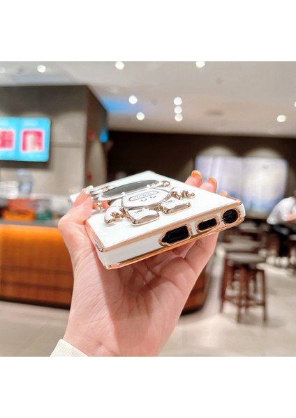 Samsung Galaxy S25 Ultra Kılıf Love Hearts Elektro Kaplama Tpu Telefon Kılıfı Astronot Kickstand-Fildişi Beyazı (Yurt Dışından) fiyatları