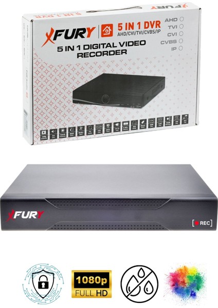 8 Li Gece Renkli Görüş Güvenlik Kamerası Full Hd-Su Geçirmez Güvenlik Kamerası Seti 1tb