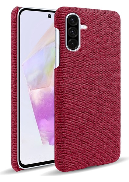 Samsung Galaxy A36 5g Telefon Kılıfı Kumaş Dokusu Çizilmez Koruyucu Pc Arka Kapak-Kırmızı (Yurt Dışından)
