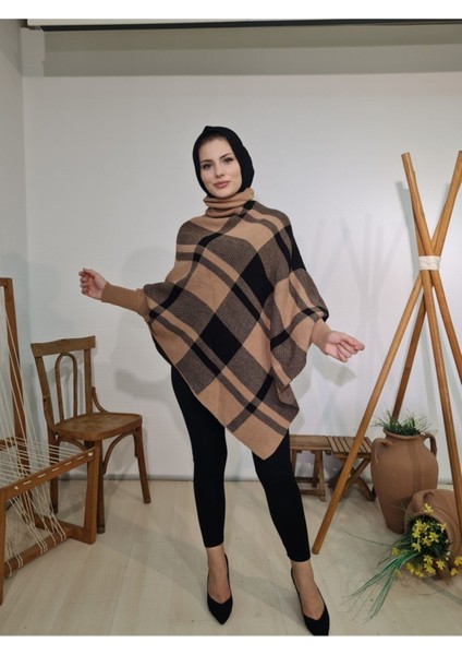 Kadın Balıkçı Yaka Verev Uçlu Panço fiyatları
