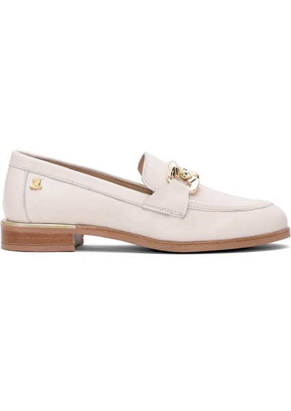 2455212Y Kadın Hakiki Deri Casual Ayakkabı Bej