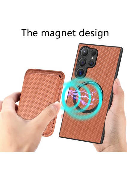Samsung Galaxy S25 Ultra Kılıf Manyetik Çıkarılabilir Kart Tutucu Telefon Arka Kapak-Kahverengi (Yurt Dışından) fiyatları