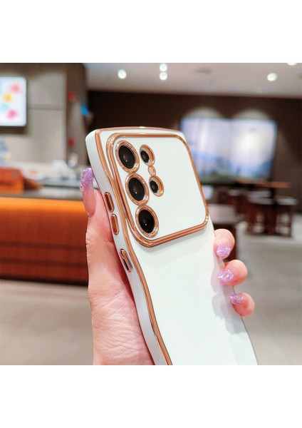 Samsung Galaxy S25 Ultra Kılıf Kıvırcık Dalga Çerçeve Tpu Telefon Kapak Kamera Koruma-Gül (Yurt Dışından) fiyatları