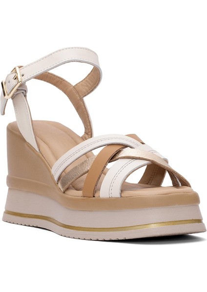 2510902Y Kadın Deri Dolgu Topuk Sandalet Bej fiyatları