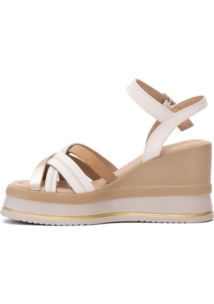 2510902Y Kadın Deri Dolgu Topuk Sandalet Bej modelleri