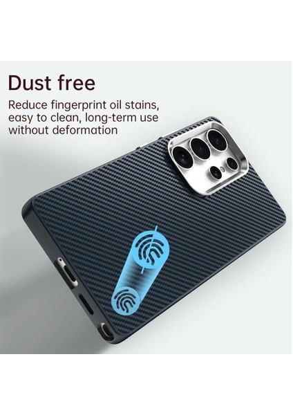 Samsung Galaxy S25 Ultra Kılıf Cep Telefonu Hibrit Arka Kapak Karbon Fiber Doku-Mavi (Yurt Dışından)
