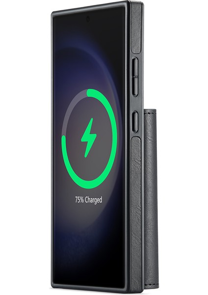 Magkıng K2 Serisi Samsung Galaxy S23 Ultra Kılıf Magsafe Pc+Tpu+Pu Telefon Kapağı-Siyah ile Uyumlu (Yurt Dışından) modelleri