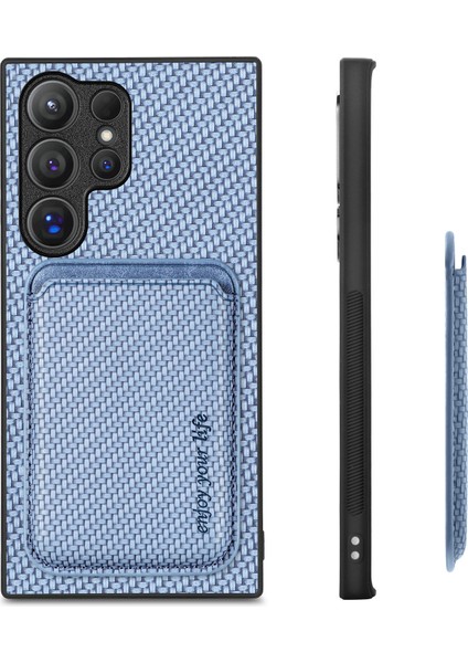 Samsung Galaxy S25 Ultra Kılıf Manyetik Çıkarılabilir Kart Tutucu Telefon Arka Kapak-Mavi (Yurt Dışından) modelleri