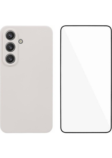 Wanlonfeng Rb2 Serisi Samsung Galaxy S25+ Kılıf Yumuşak Tpu Telefon Kılıfı Ekran Koruyucu-Beyaz (Yurt Dışından)