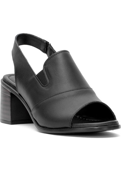 24381825Y Kadın Deri Topuklu Sandalet Siyah fiyatları