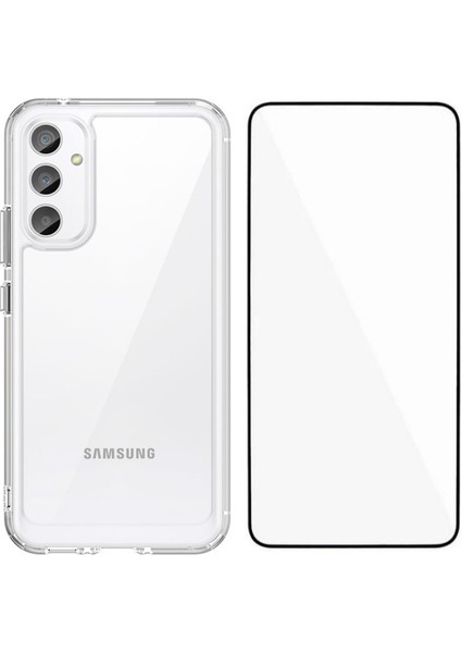 Wanlonfeng Mf Serisi Samsung Galaxy A34 5g Kılıf Tpu + Temperli Cam Filmi ile Akrilik Şeffaf Telefon Kapağı (Yurt Dışından)