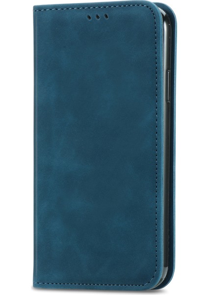 Samsung Galaxy A36 5G/A56 5g Kılıf Cilt Dokunmatik Duygu Deri Kart Tutucu Telefon Kapağı Manyetik Emme-Koyu Mavi (Yurt Dışından)