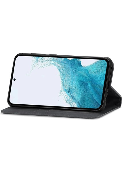 Samsung Galaxy A36 5G/A56 5g Kılıf Cilt Dokunmatik Duygu Deri Kart Tutucu Telefon Kapağı Manyetik Emme-Siyah (Yurt Dışından)