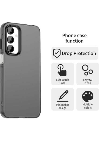 Samsung Galaxy A55 5g Kılıf Pc+Tpu+Pet Mat Düşme Önleyici Telefon Arka Kapak-Siyah (Yurt Dışından)