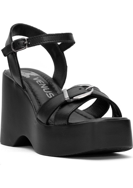 2311531Y Kadın Deri Dolgu Topuk Sandalet Siyah fiyatları