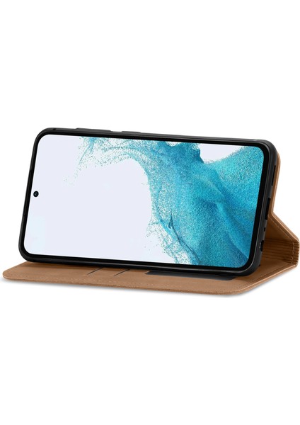 Samsung Galaxy A36 5G/A56 5g Kılıf Cilt Dokunmatik Duygu Deri Kart Tutucu Telefon Kapağı Manyetik Emme-Kahverengi (Yurt Dışından)