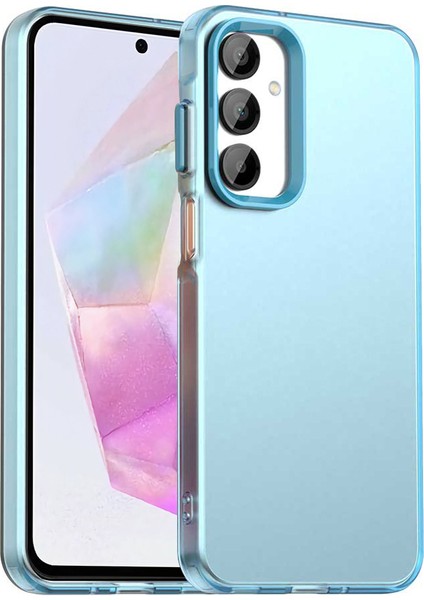 Samsung Galaxy A55 5g Kılıf Pc+Tpu+Pet Mat Düşme Önleyici Telefon Arka Kapak-Mavi (Yurt Dışından)